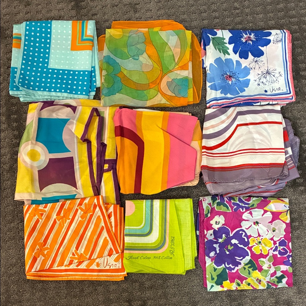 Colorful Vintage Scarves Set